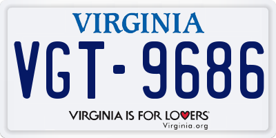 VA license plate VGT9686
