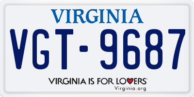 VA license plate VGT9687
