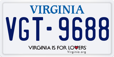 VA license plate VGT9688