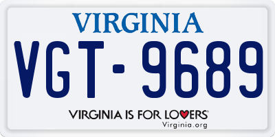 VA license plate VGT9689