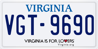 VA license plate VGT9690