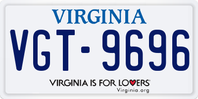 VA license plate VGT9696