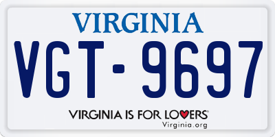 VA license plate VGT9697