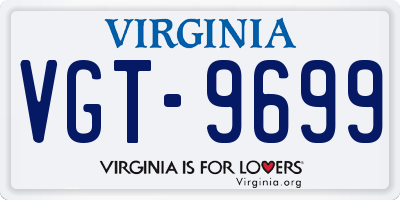 VA license plate VGT9699
