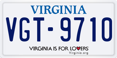 VA license plate VGT9710
