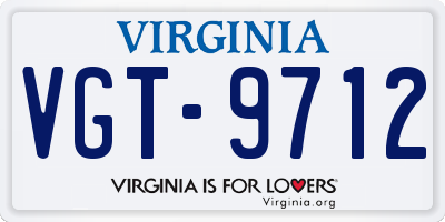 VA license plate VGT9712
