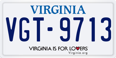 VA license plate VGT9713