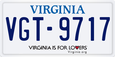 VA license plate VGT9717