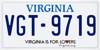 VA license plate VGT9719