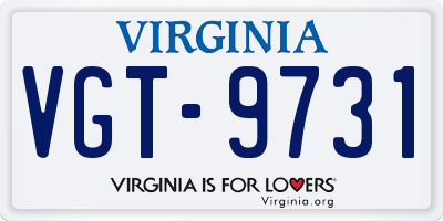 VA license plate VGT9731
