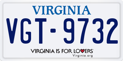 VA license plate VGT9732