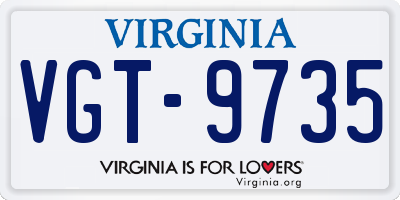 VA license plate VGT9735