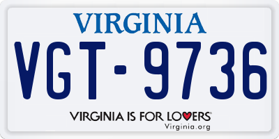 VA license plate VGT9736