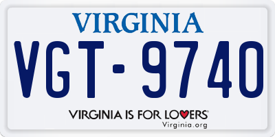 VA license plate VGT9740