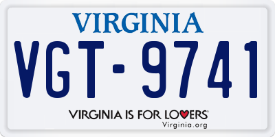 VA license plate VGT9741