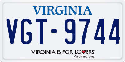 VA license plate VGT9744