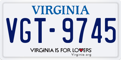 VA license plate VGT9745