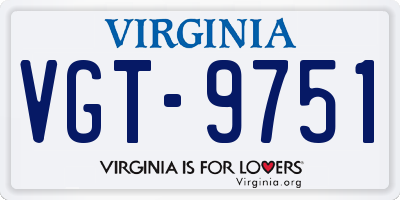 VA license plate VGT9751
