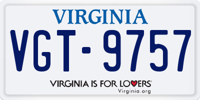 VA license plate VGT9757