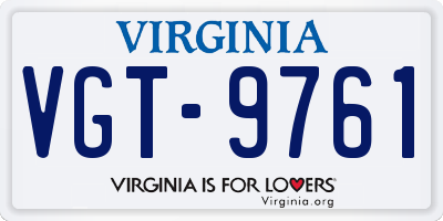 VA license plate VGT9761
