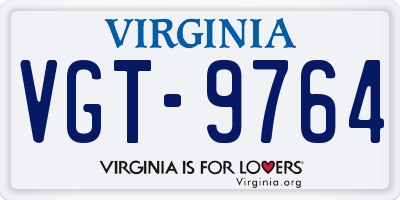 VA license plate VGT9764