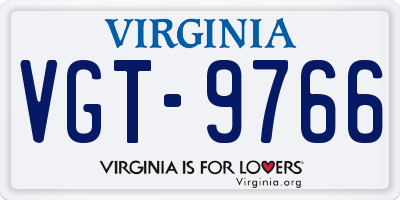 VA license plate VGT9766