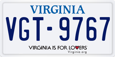 VA license plate VGT9767