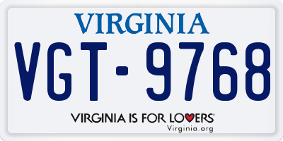 VA license plate VGT9768
