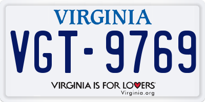 VA license plate VGT9769