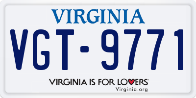 VA license plate VGT9771