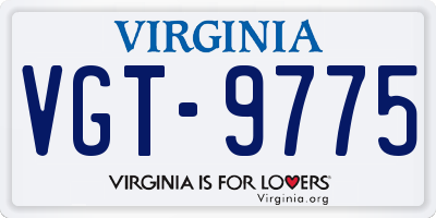 VA license plate VGT9775