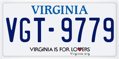 VA license plate VGT9779