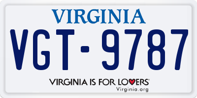 VA license plate VGT9787