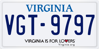 VA license plate VGT9797