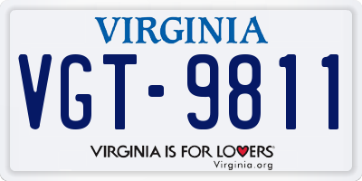 VA license plate VGT9811
