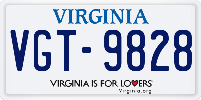 VA license plate VGT9828