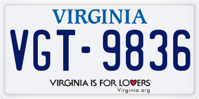 VA license plate VGT9836