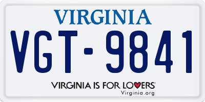 VA license plate VGT9841