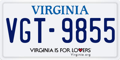 VA license plate VGT9855