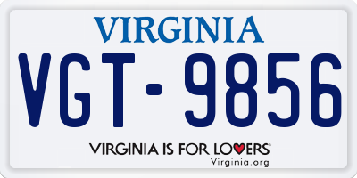 VA license plate VGT9856