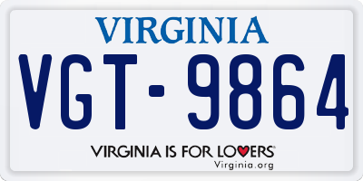 VA license plate VGT9864