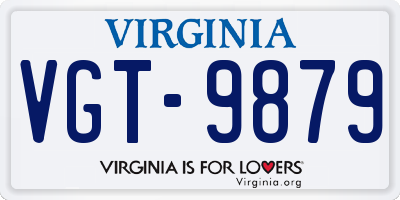 VA license plate VGT9879