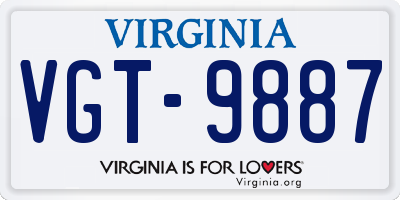 VA license plate VGT9887