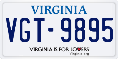 VA license plate VGT9895