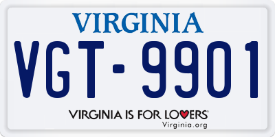VA license plate VGT9901