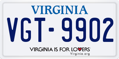 VA license plate VGT9902