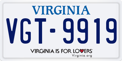 VA license plate VGT9919