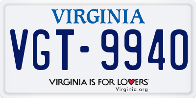VA license plate VGT9940