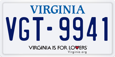 VA license plate VGT9941
