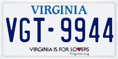 VA license plate VGT9944